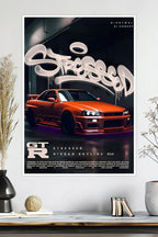 Nissan Skyline GT-R R34 | AI Concept | Car Poster