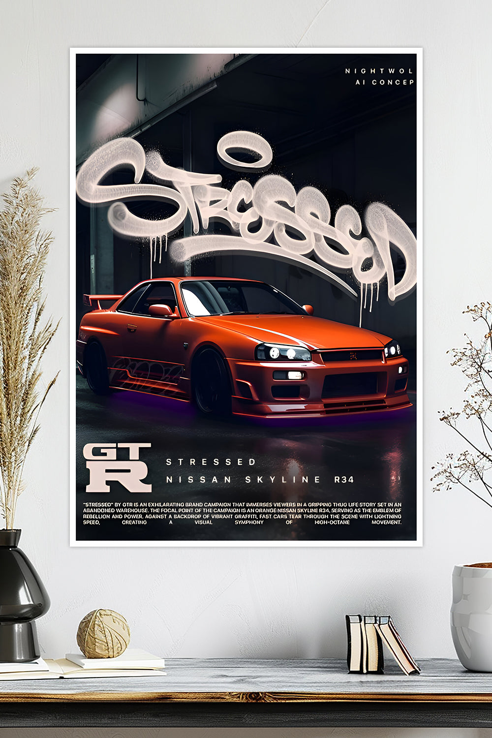 Nissan Skyline GT-R R34 | AI Concept | Car Poster