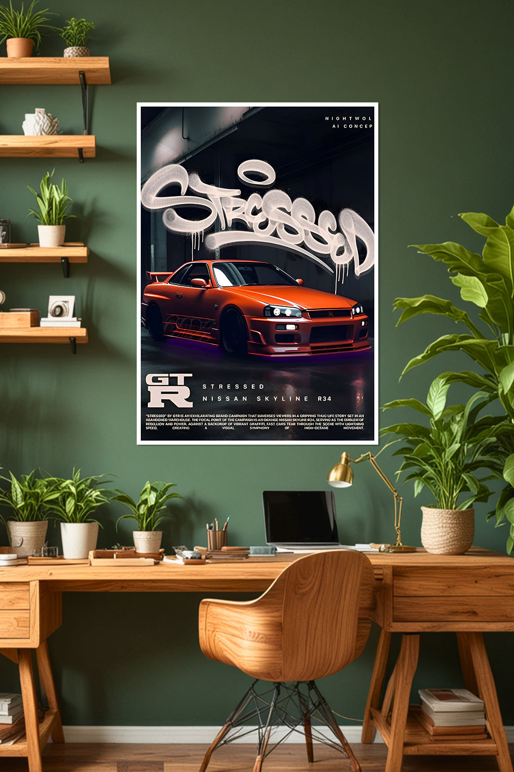 Nissan Skyline GT-R R34 | AI Concept | Car Poster