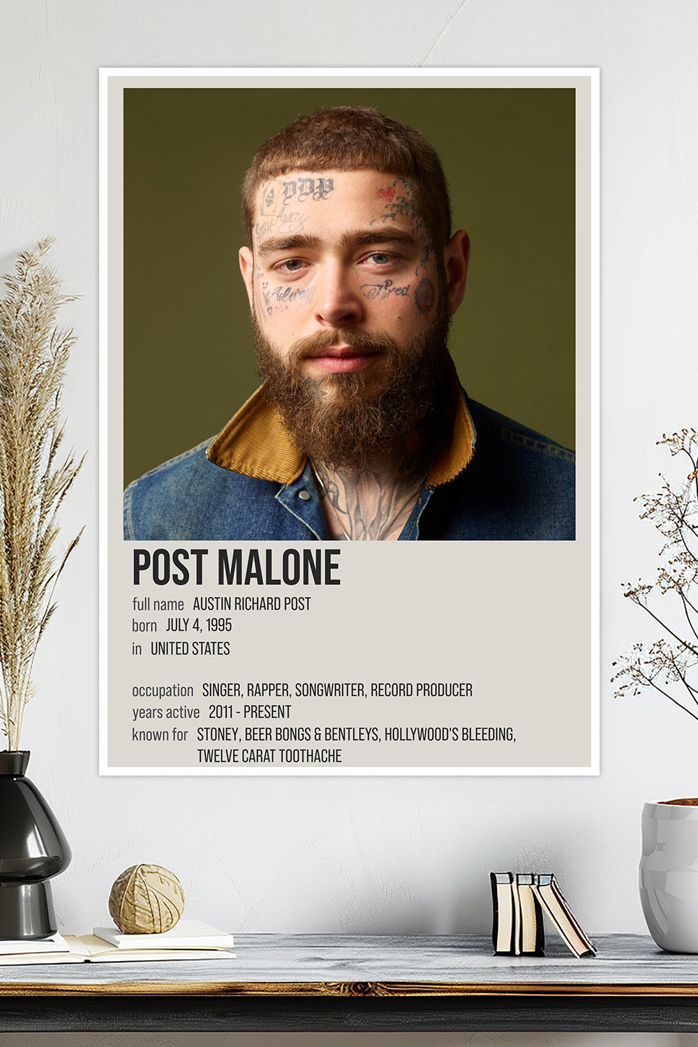 Post Malone | Rap & Hip-Hop Icon Poster | Hollywood’s Bleeding | Music Poster