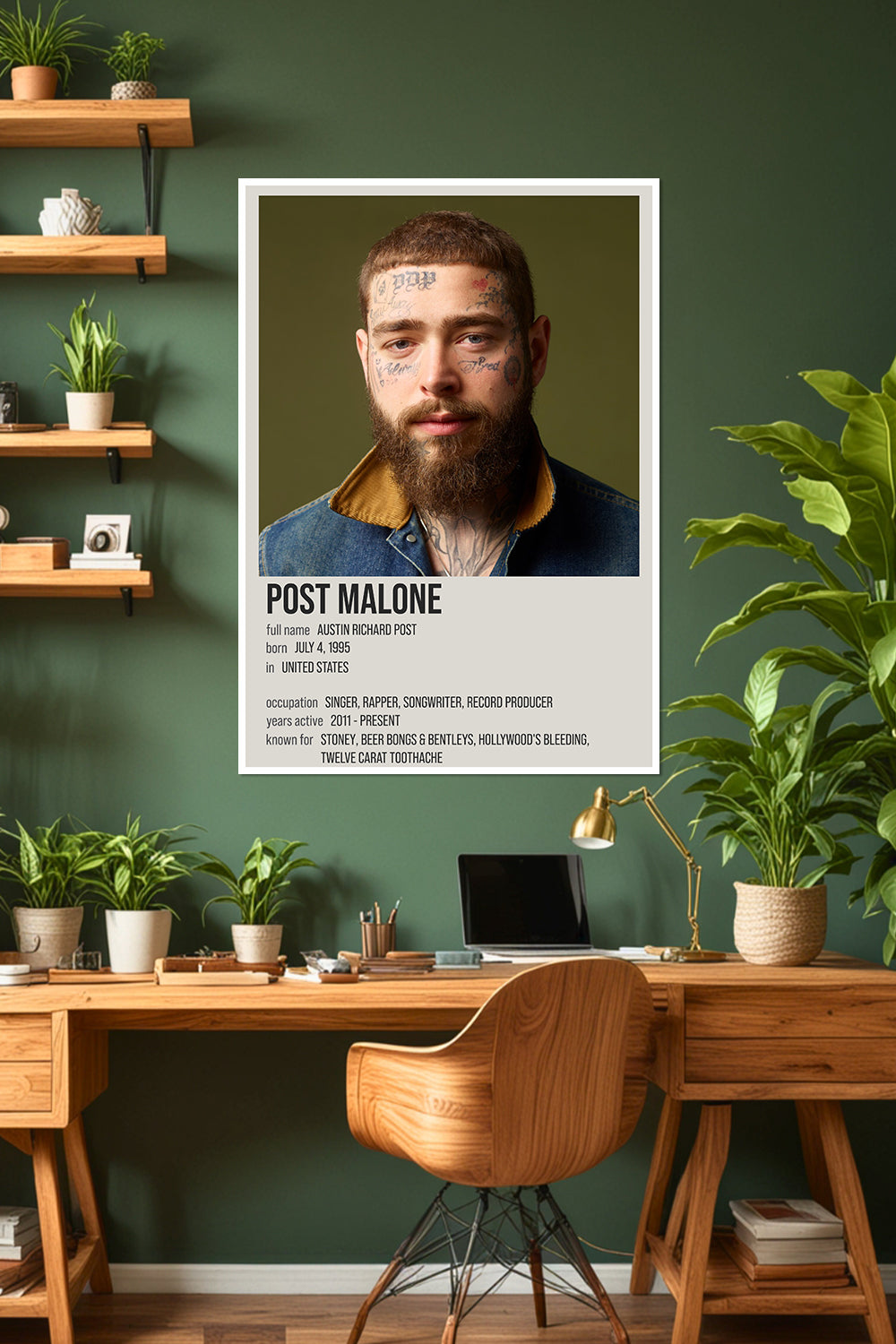 Post Malone | Rap & Hip-Hop Icon Poster | Hollywood’s Bleeding | Music Poster