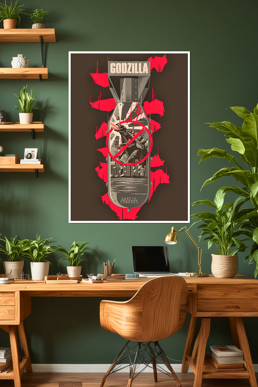 Godzilla "No More Nukes" | Atomic Bomb Poster | Gareth Edwards Film | Movie Poster