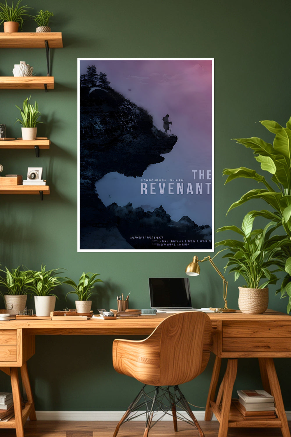 The Revenant | Bear Silhouette | Leonardo DiCaprio & Tom Hardy | Movie Poster