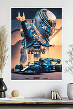 Lewis Hamilton | Triumphant Pose | F1 Racing Poster