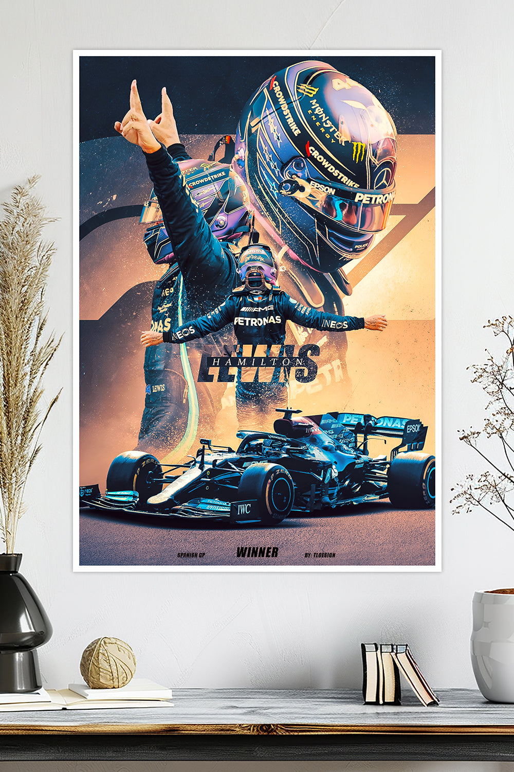 Lewis Hamilton | Triumphant Pose | F1 Racing Poster