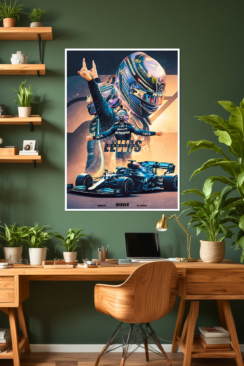 Lewis Hamilton | Triumphant Pose | F1 Racing Poster