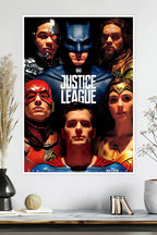 Justice League Movie Poster | Batman, Superman, Wonder Woman, Flash, Aquaman, Cyborg | DC Poster