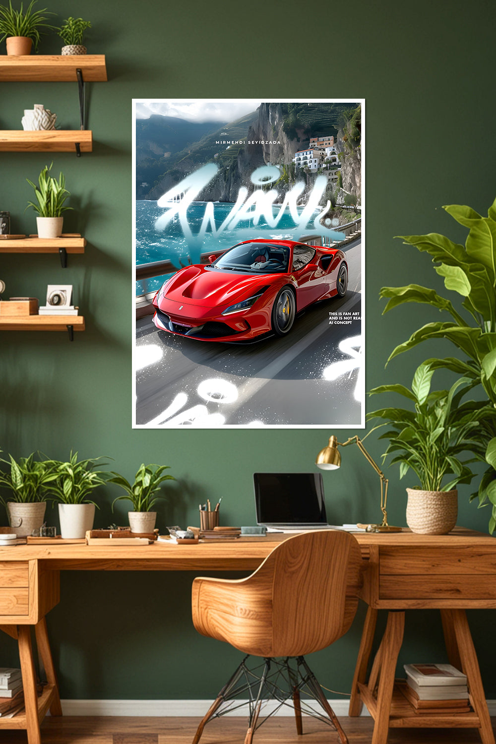 Ferrari F8 Tributo | AI Concept | Car Poster