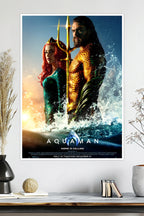 Aquaman & Mera Movie Poster | Jason Momoa & Amber Heard | DC Poster