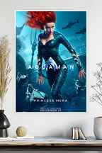 Princess Mera Movie Poster | Amber Heard as Mera | DC Poster