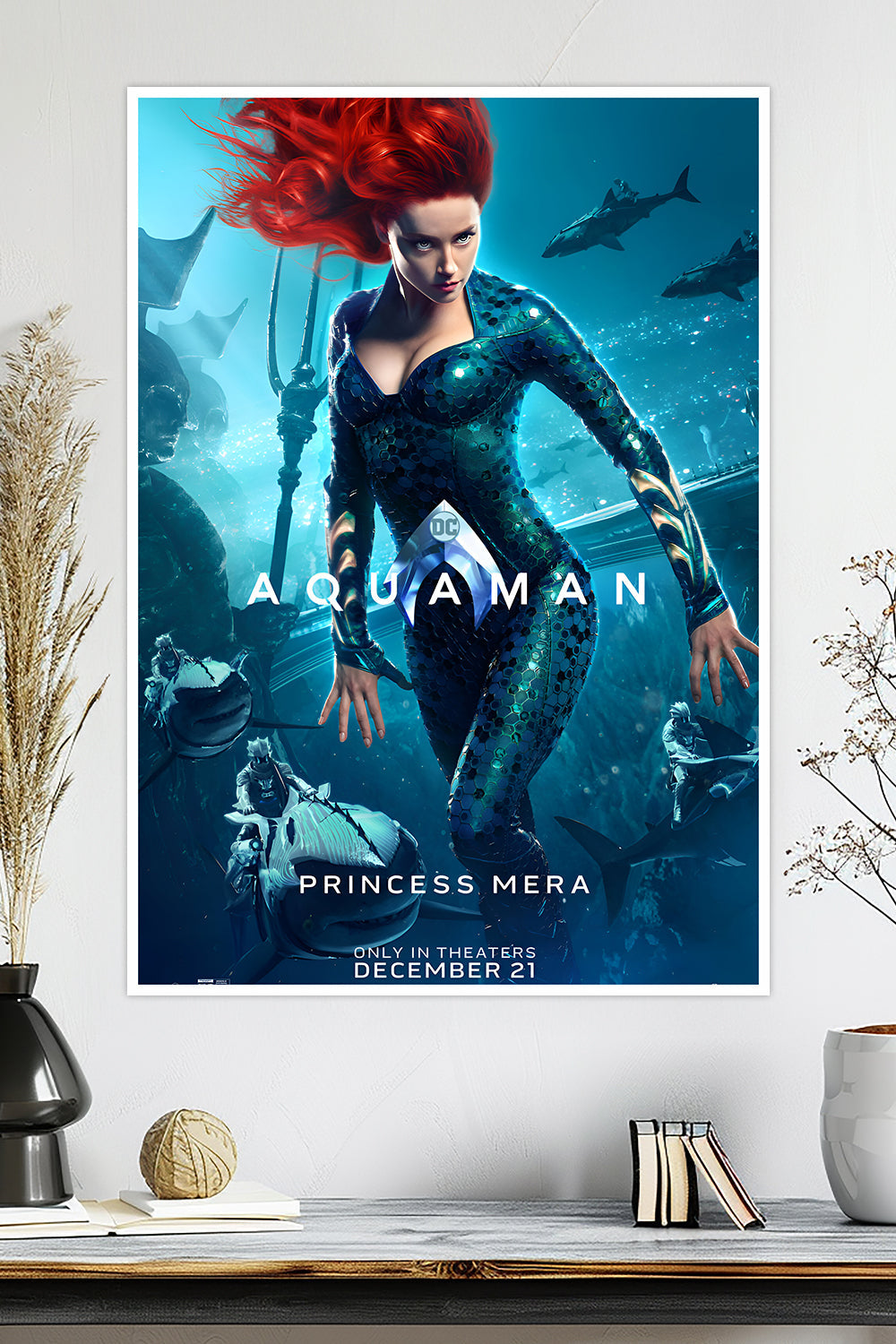 Princess Mera Movie Poster | Amber Heard as Mera | DC Poster