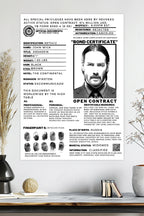 John Wick Bond Certificate | Keanu Reeves | Poster Movie