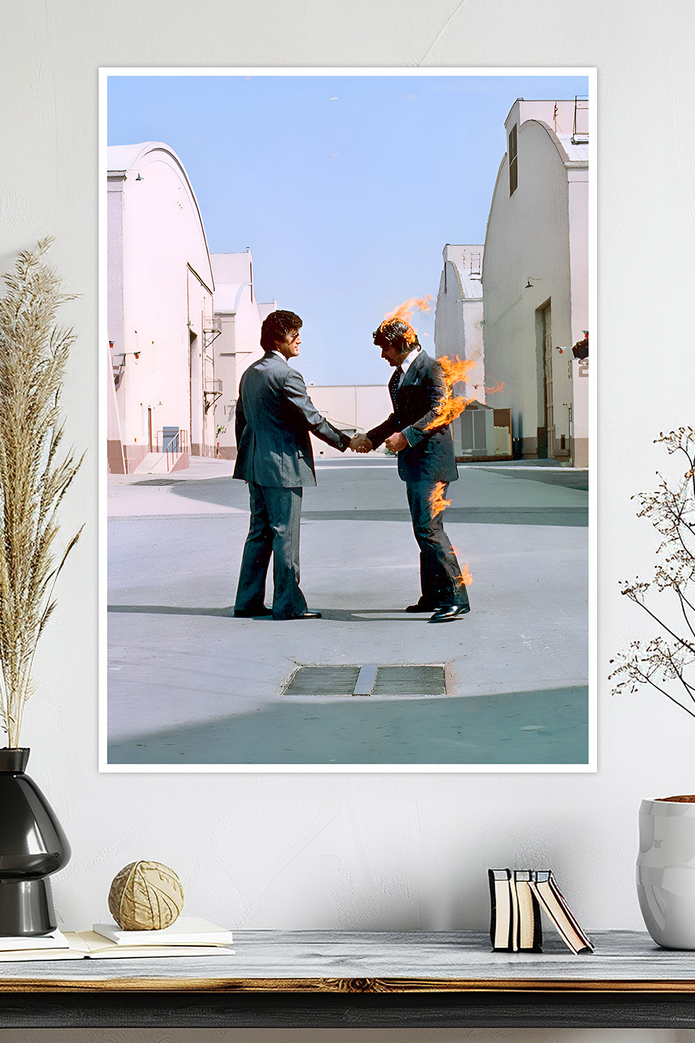 Pink Floyd Wish You Were Here Album Cover | Surreal Rock | Music Poster