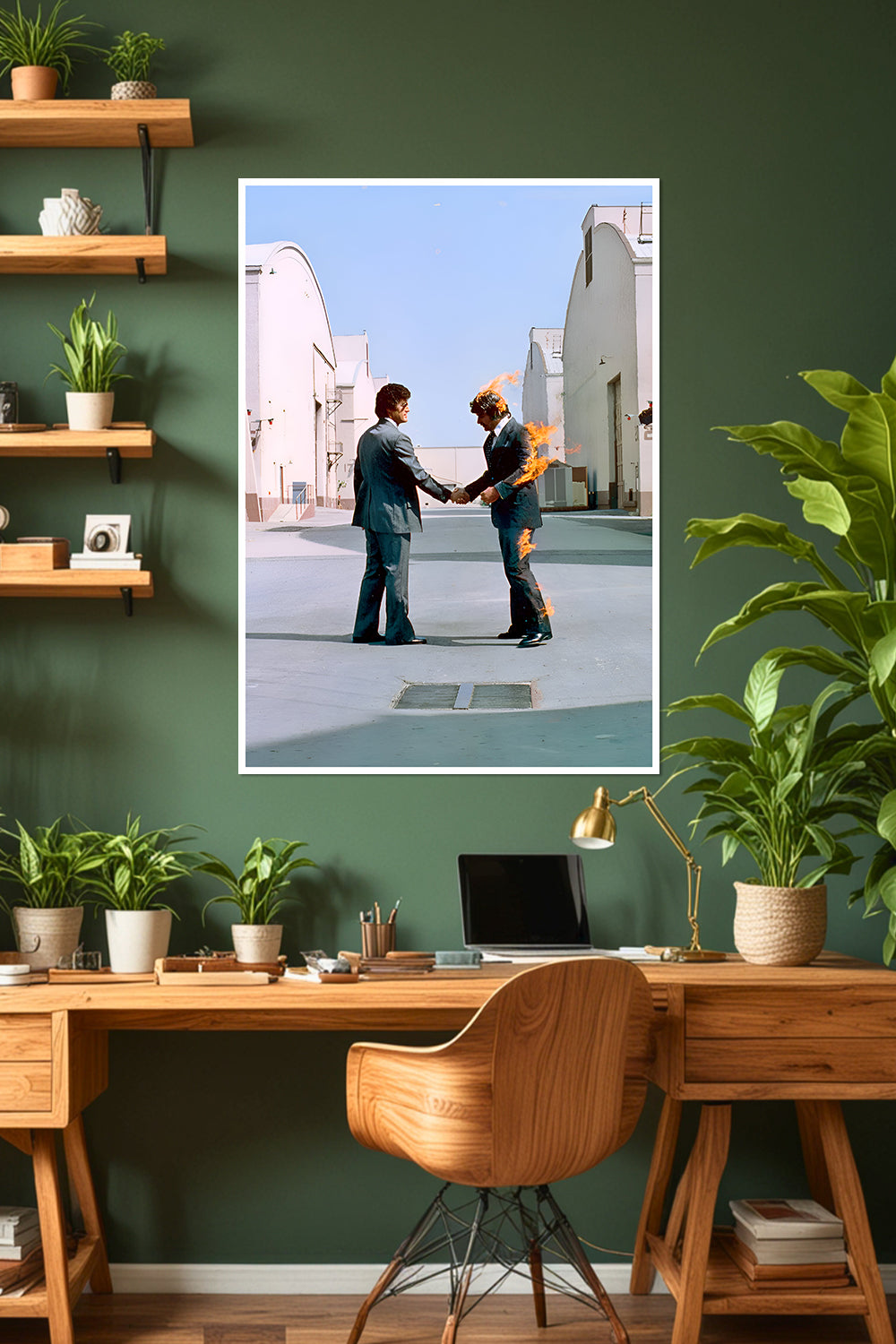 Pink Floyd Wish You Were Here Album Cover | Surreal Rock | Music Poster