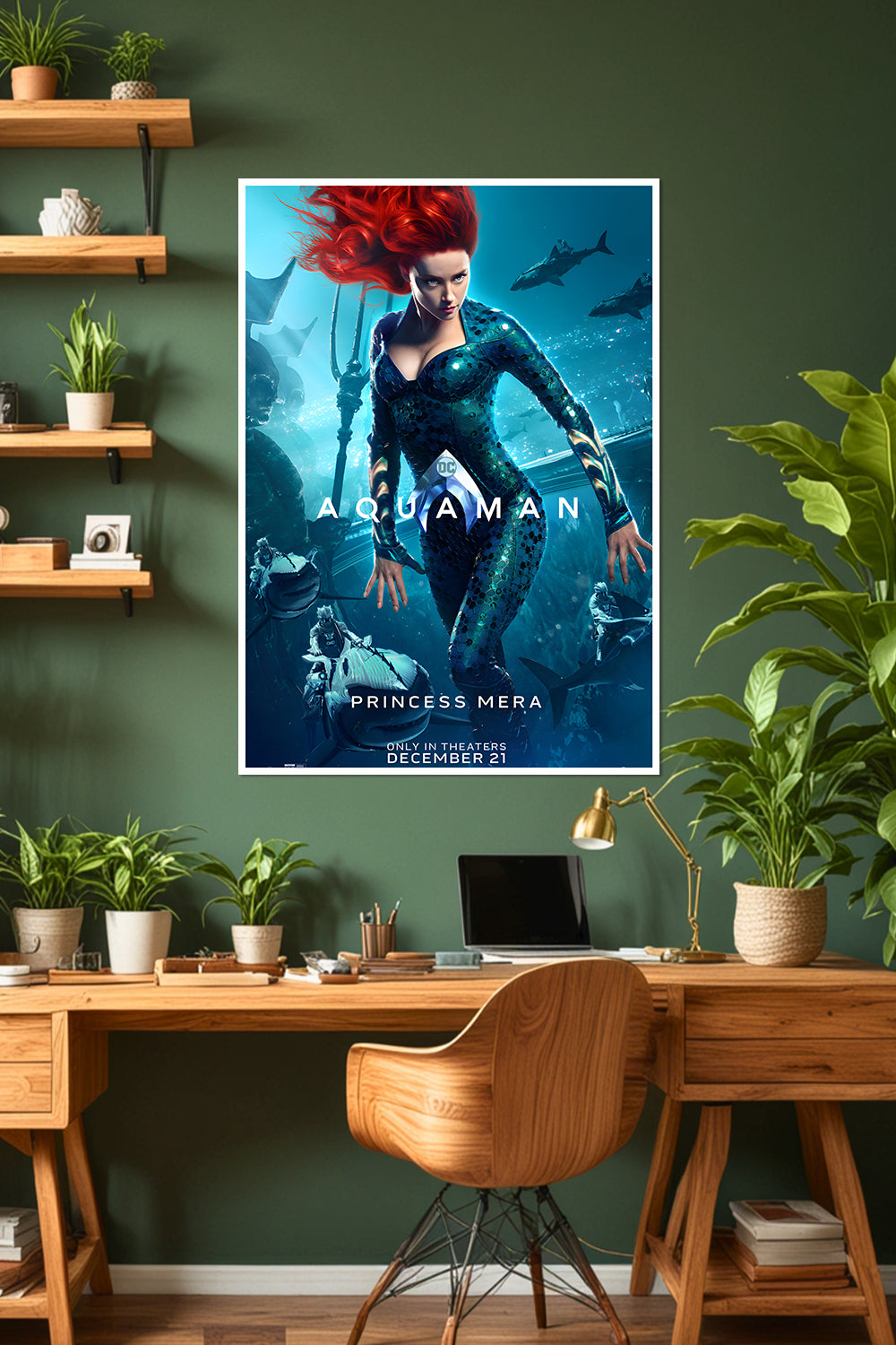 Princess Mera Movie Poster | Amber Heard as Mera | DC Poster