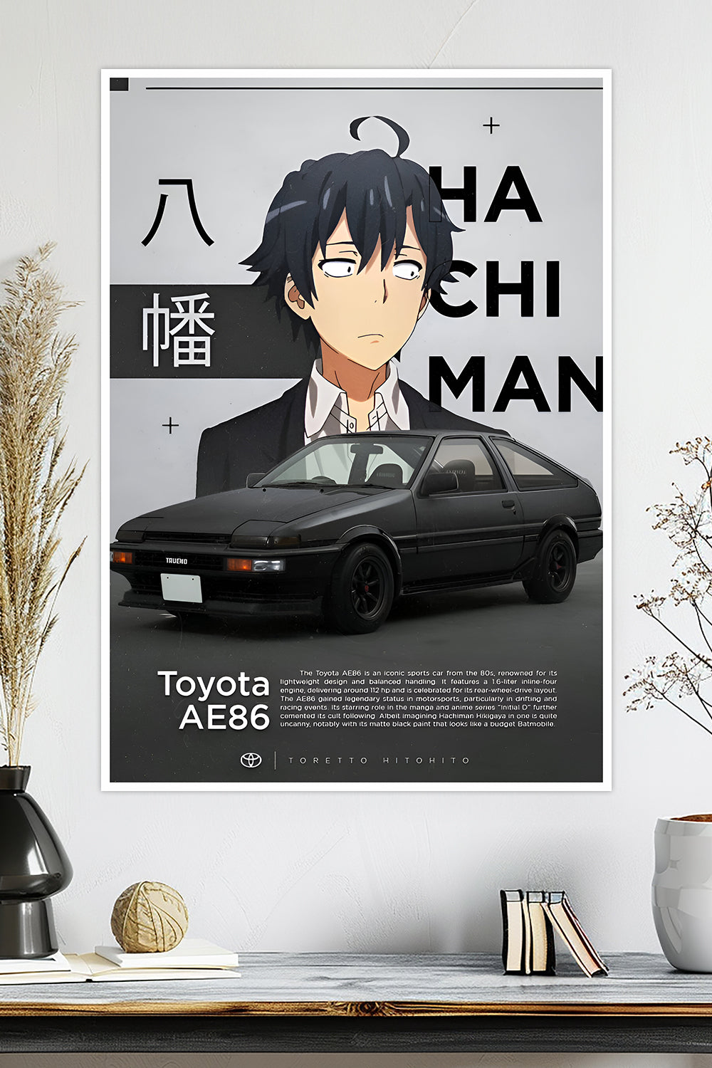 Toyota AE86 | Hachiman Hikigaya | Car Poster