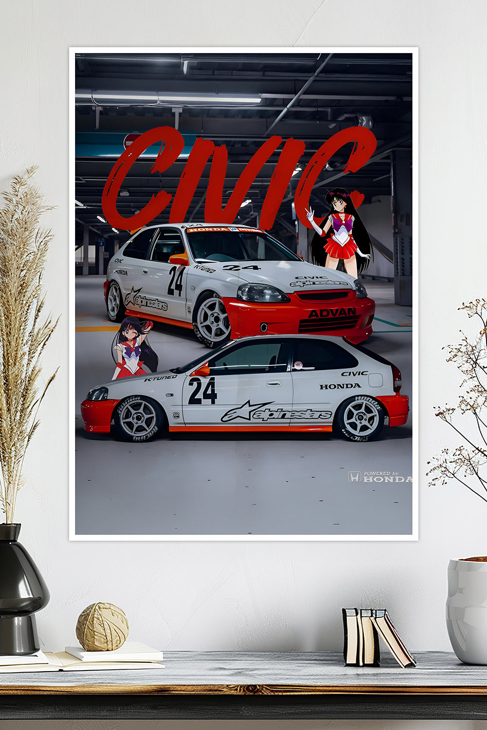 Honda Civic EK | Sailor Moon | Car Poster