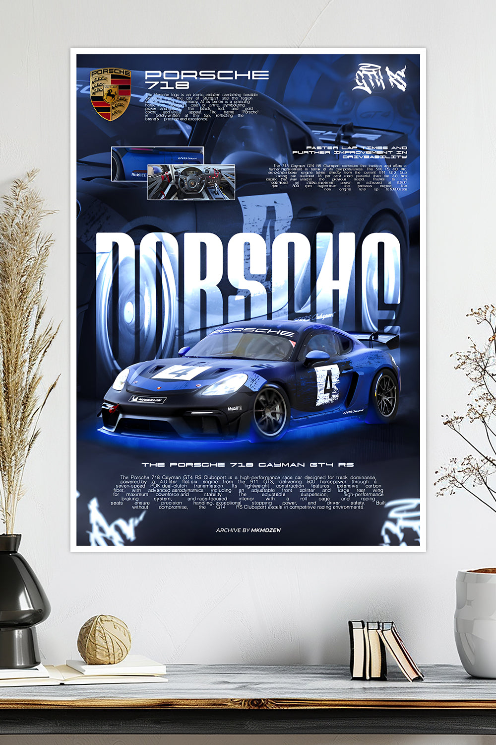 Porsche 718 Cayman GT4 RS Clubsport | Racing | Car Poster