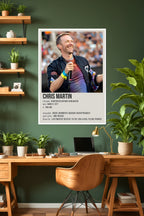 Chris Martin | Coldplay Poster | Music Poster