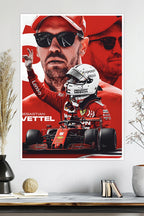 Sebastian Vettel & Charles Leclerc | Ferrari F1 | F1 Racing Poster