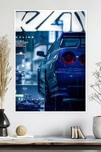 Nissan Skyline GT-R R34 | Night City | Car Poster