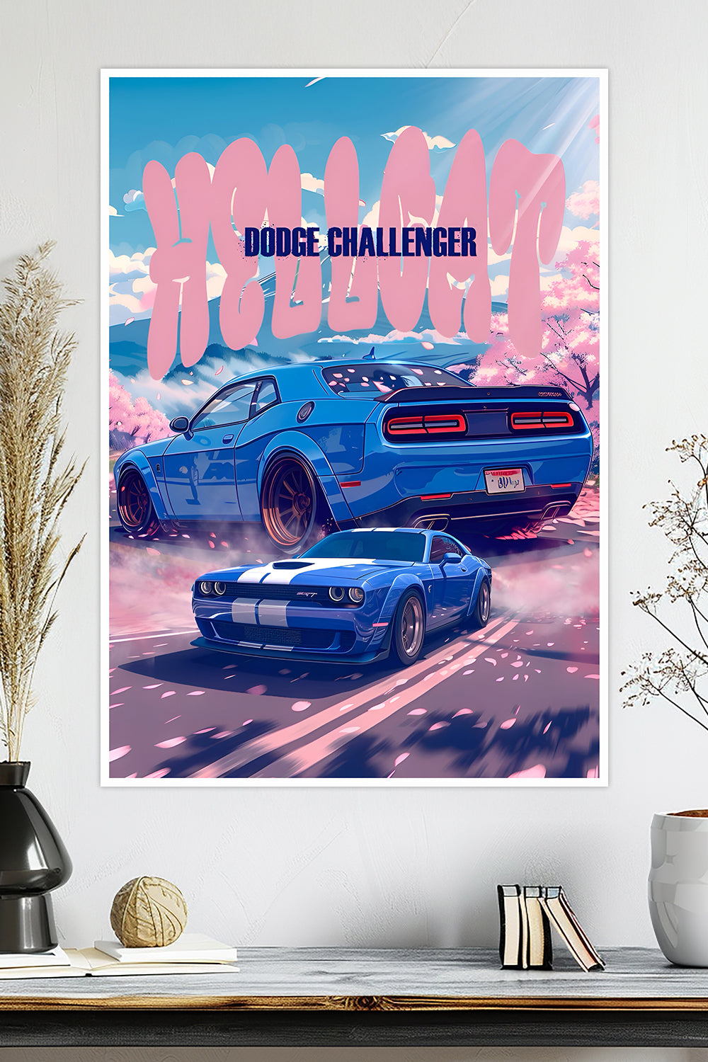 Dodge Challenger | Pink Sky | Car Poster