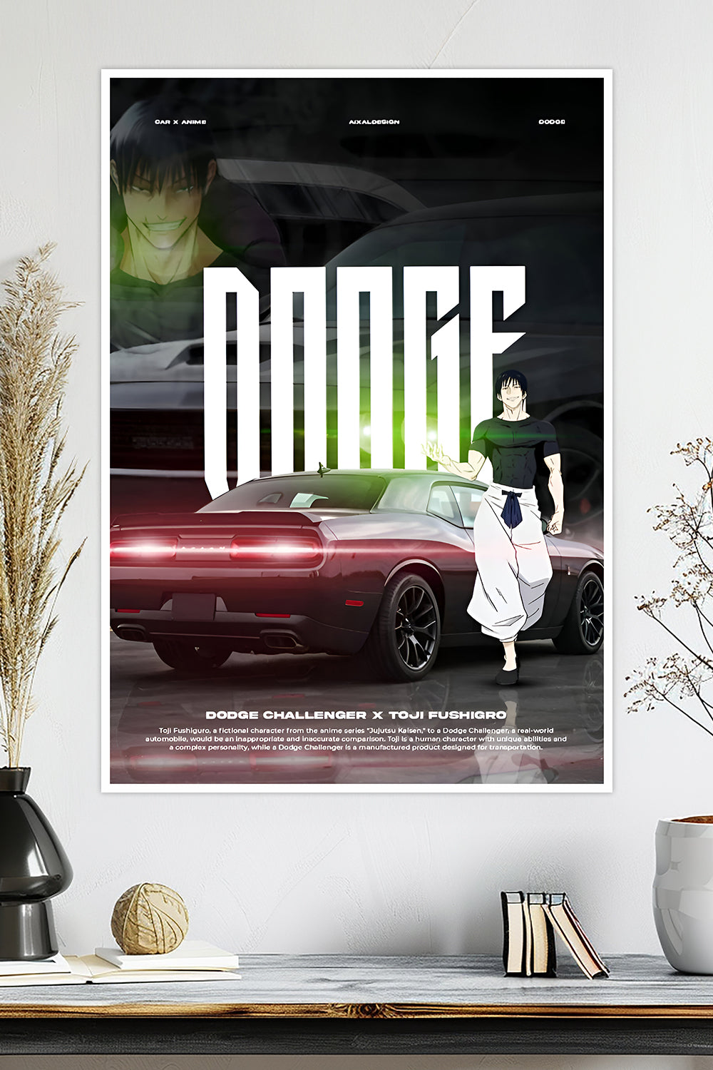 Dodge Challenger x Toji Fushiguro | Car Poster