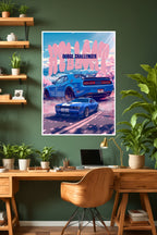 Dodge Challenger | Pink Sky | Car Poster