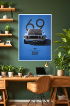1969 Ford Mustang Boss 302 | Car Poster