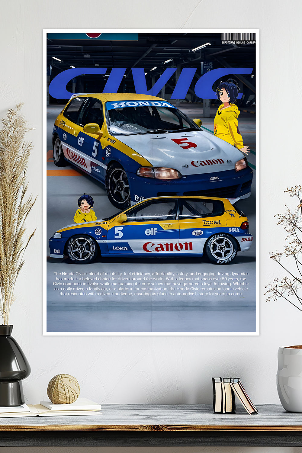 Honda Civic EG | Racing Livery | Car Poster