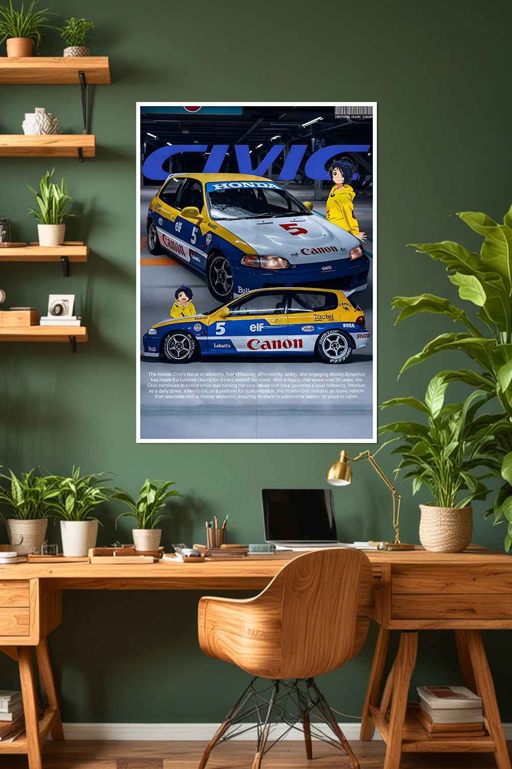 Honda Civic EG | Racing Livery | Car Poster