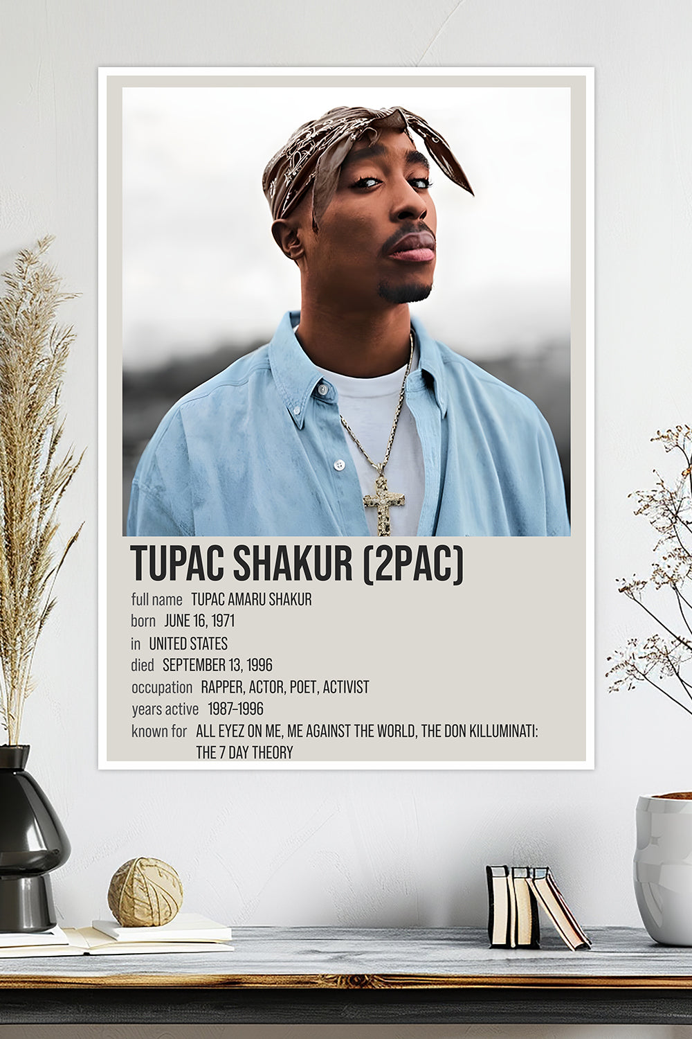 Tupac Shakur (2Pac) | Hip-Hop Legend | Rap Icon | Music Poster