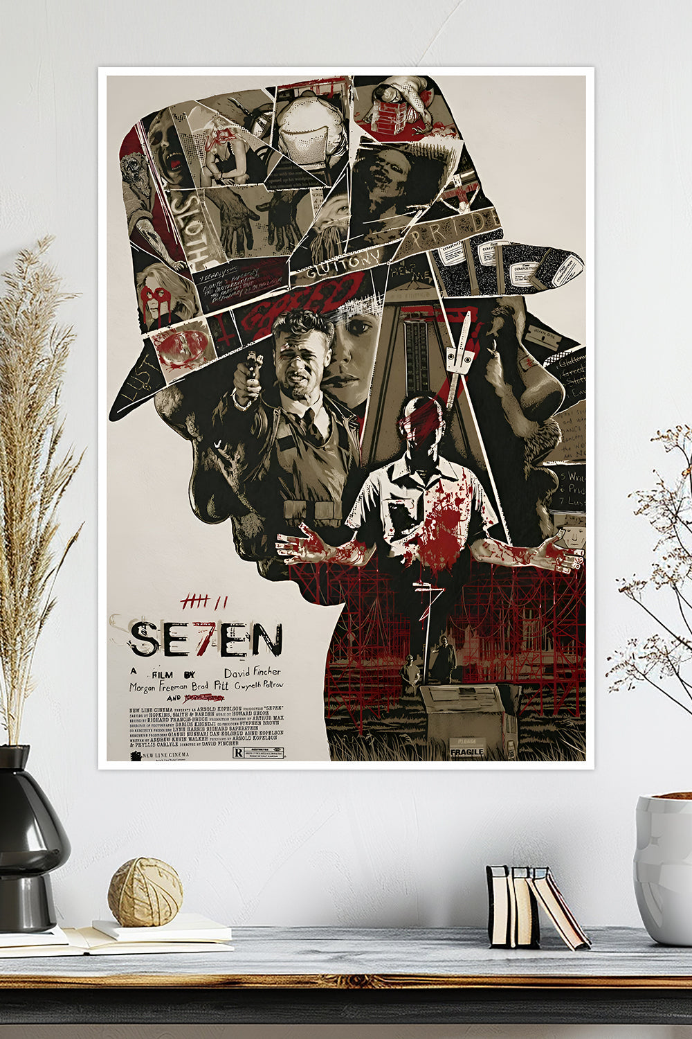Se7en | Brad Pitt & Morgan Freeman | Movie Poster