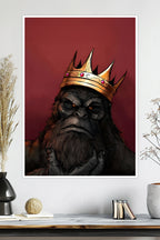 King Gorilla | Majestic Crowned Ape | Regal Jungle Ruler | Movie Poster