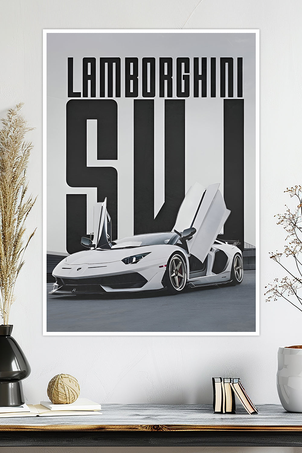 Lamborghini Aventador SVJ | White | Car Poster