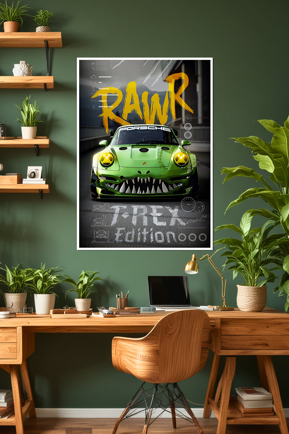 Porsche 911 | T-Rex Edition | "Rawr" | Car Poster