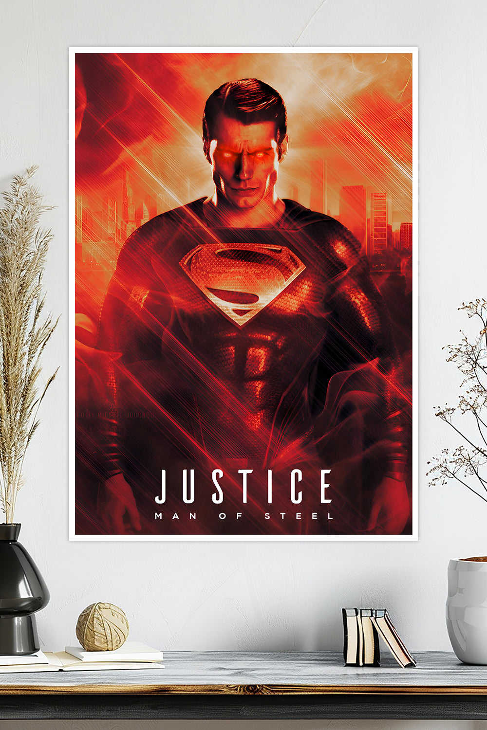 Man of Steel | Justice Superman Red Heat Vision | DC Poster