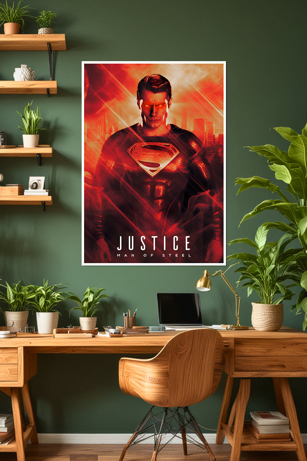 Man of Steel | Justice Superman Red Heat Vision | DC Poster