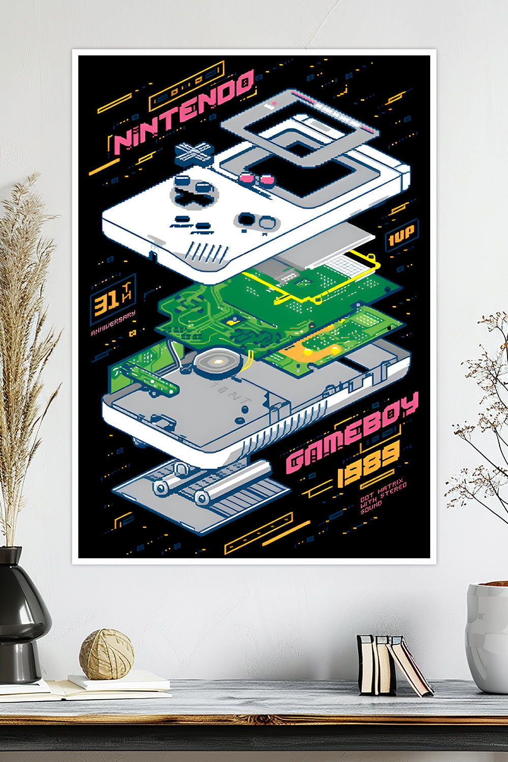 Nintendo GameBoy | Retro Gaming Console Blueprint | Game Poster
