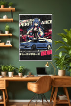 Nissan Silvia S13 | Anime Girl | Tuning Cars | Car Poster