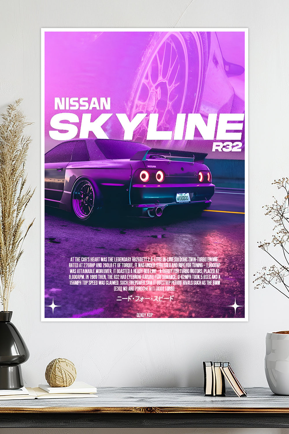 Nissan Skyline R32 | Night City | Car Poster