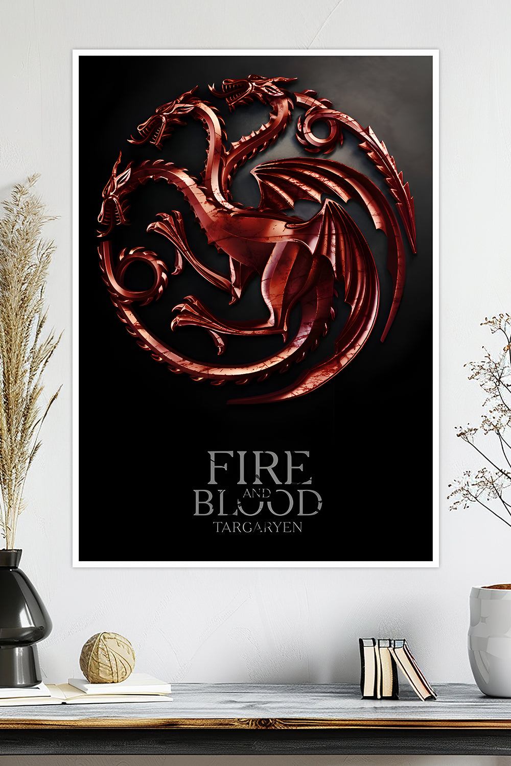 House Targaryen Sigil| Fire & Blood Dragon Emblem | Game of Thrones | TV-Series Poster