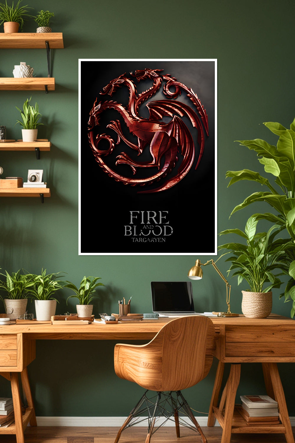 House Targaryen Sigil| Fire & Blood Dragon Emblem | Game of Thrones | TV-Series Poster