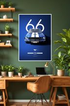 1966 Shelby GT350 | Blue | Car Poster