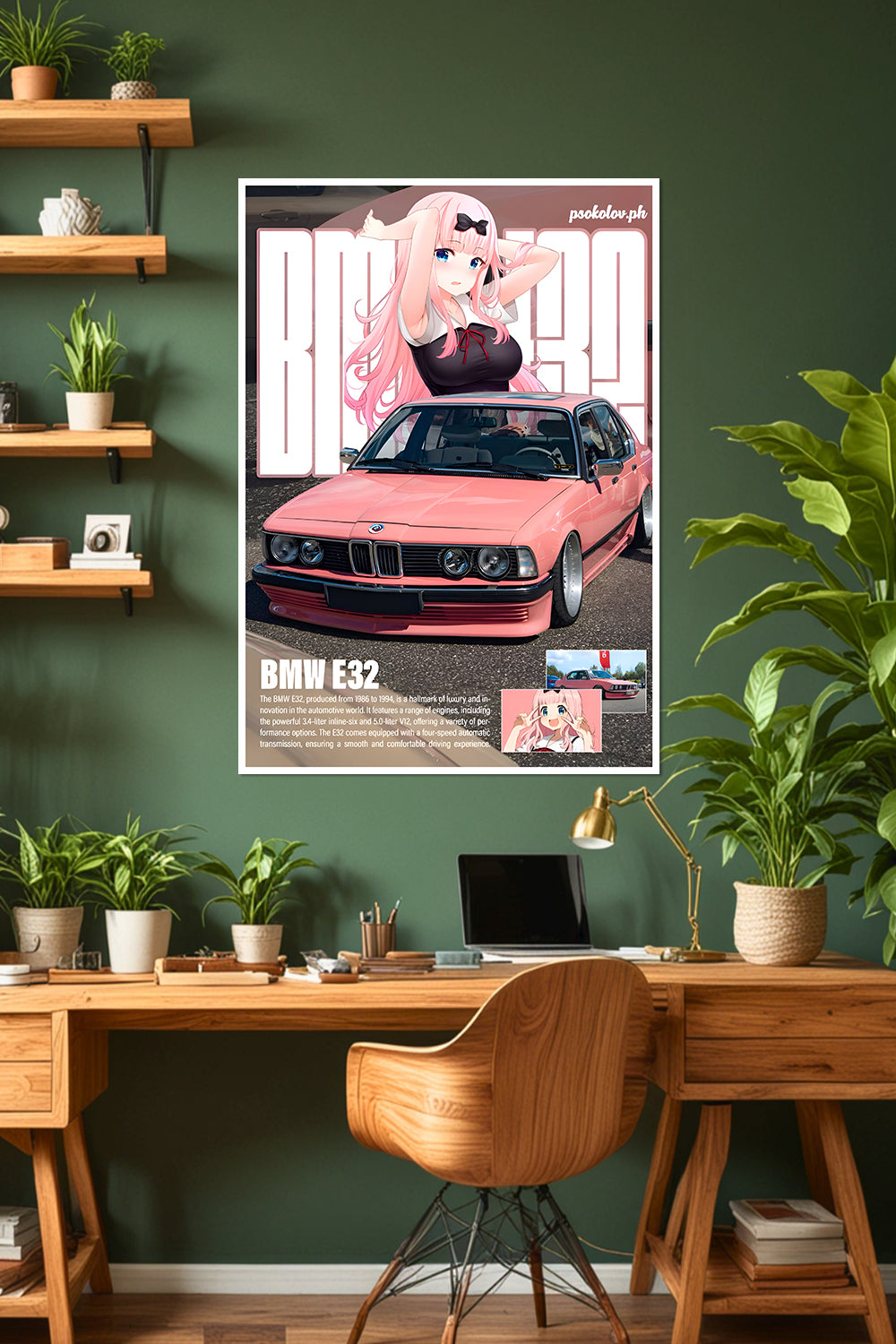 Chika Fujiwara | BMW E32 | Car Poster