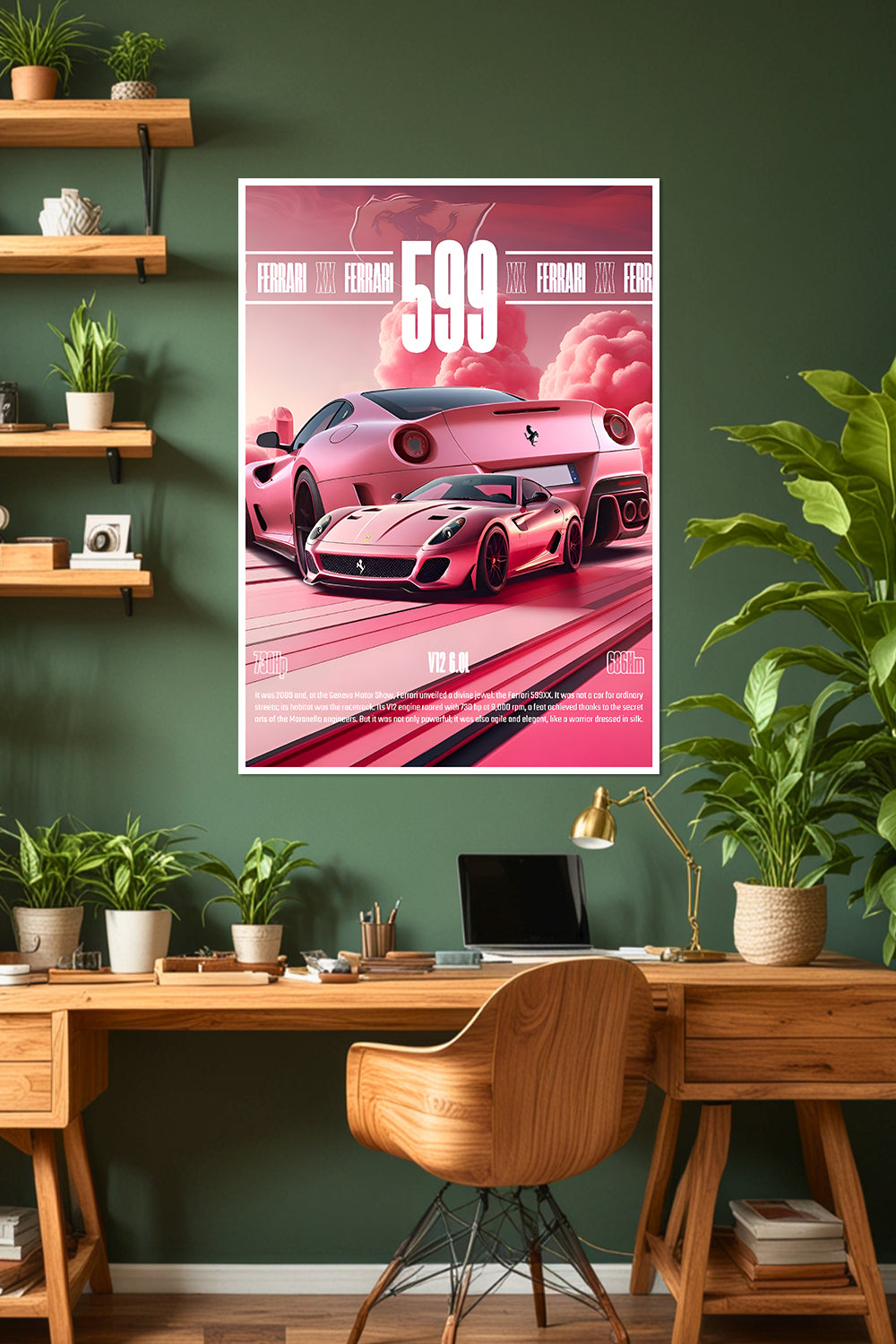 Ferrari 599XX | Pink | Car Poster
