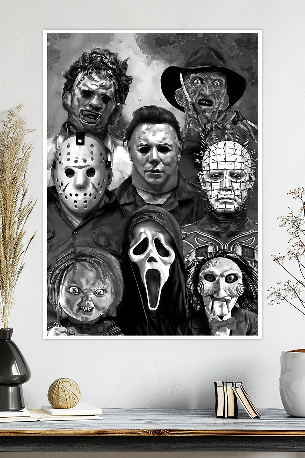 Horror Movie Icons | Classic Slasher Villains | Creepy Halloween Decor | Movie Poster