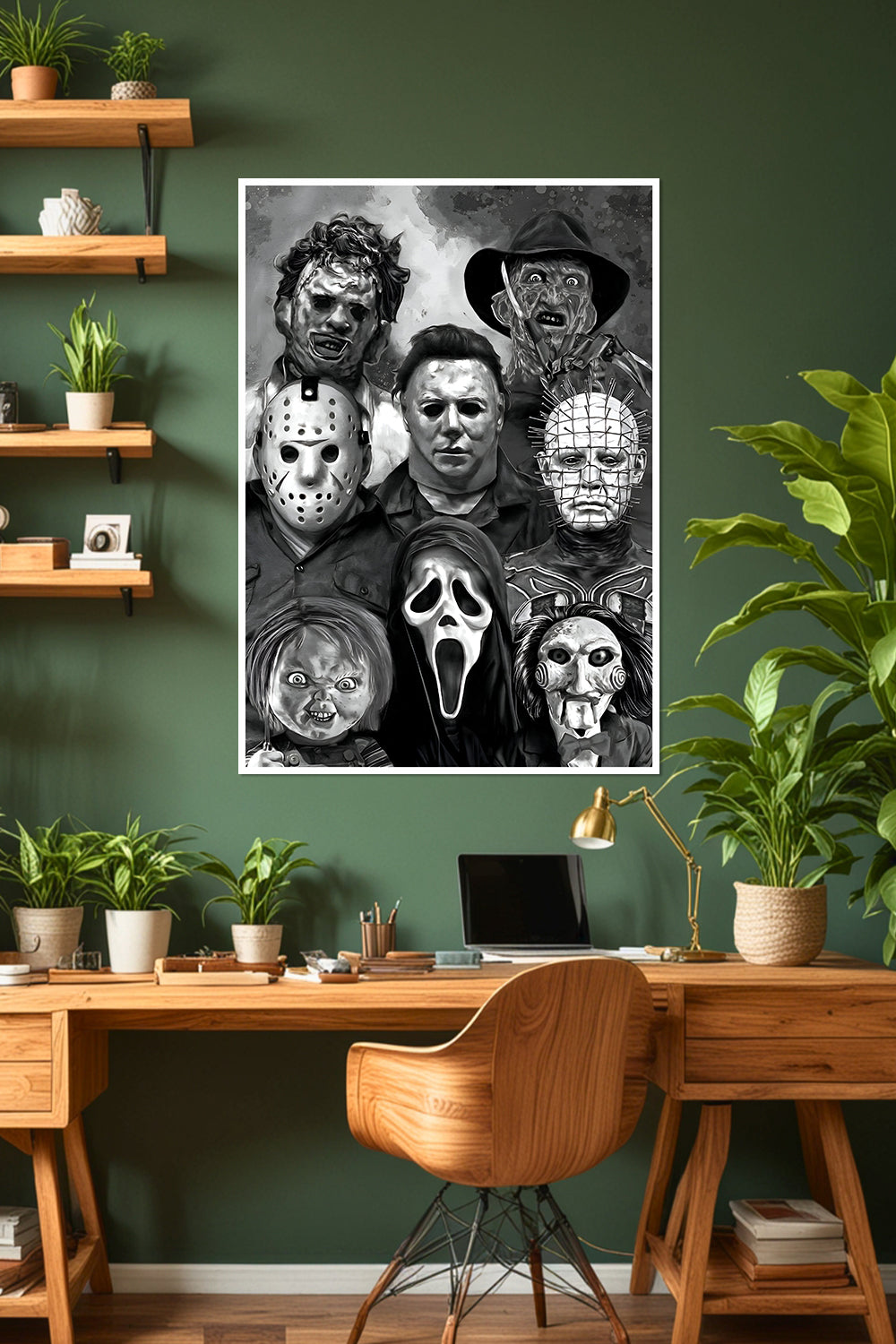 Horror Movie Icons | Classic Slasher Villains | Creepy Halloween Decor | Movie Poster