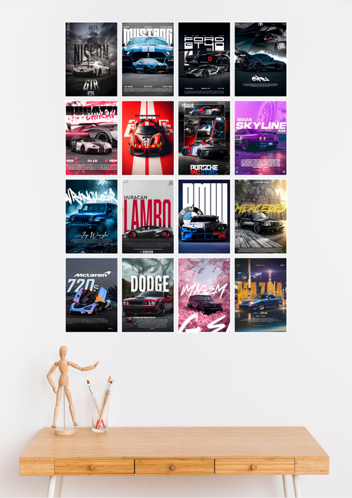 16 Epic Cars Collage Set