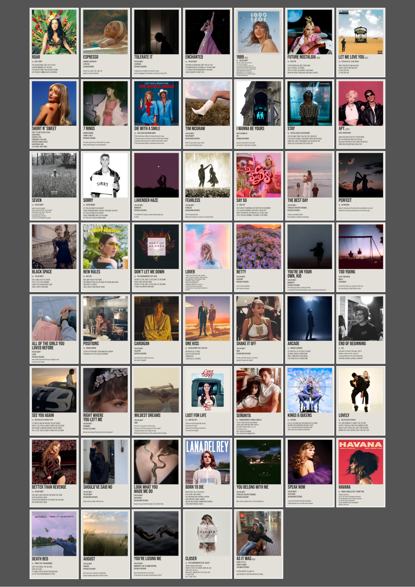 54 Epic Song & Music Collage Set
